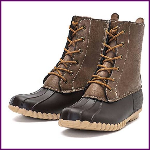 Women's Waterproof Duck Boots Winter Snow Boots Non-Slip Zipper Mid-Calf - Picture 7 of 7